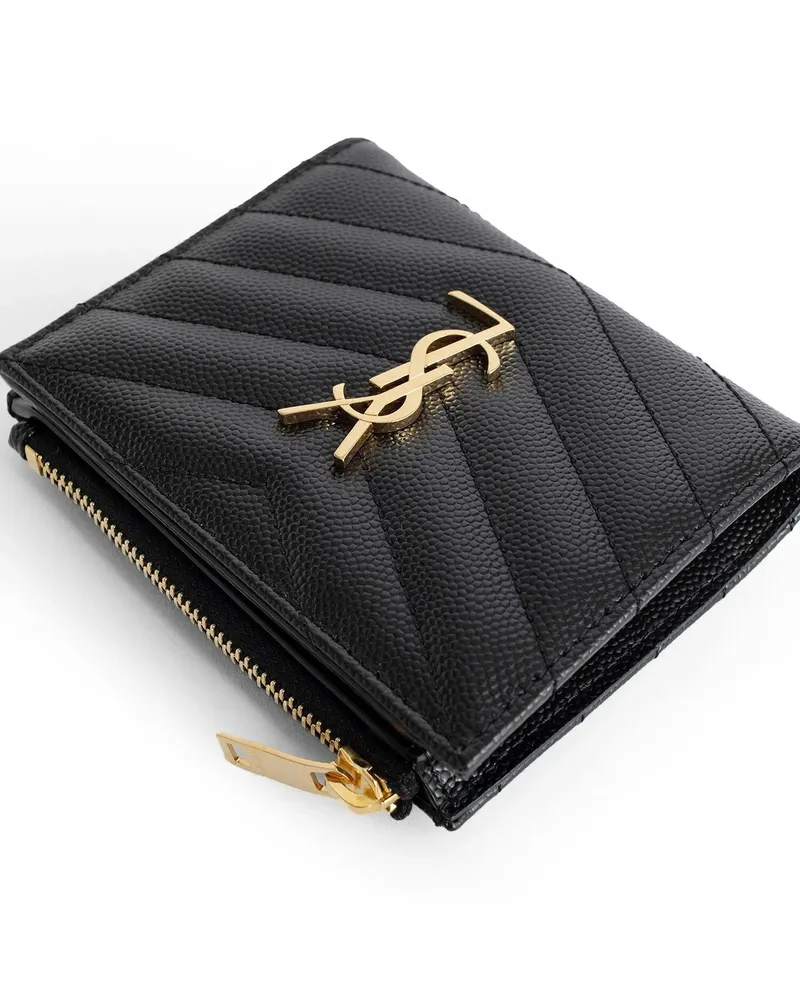 Saint Laurent Canssandre Matelassé Bi-Fold Wallet Black