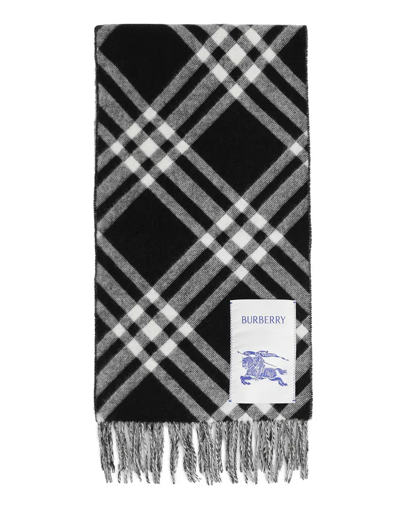 Burberry Check Cashmere Scarf Black