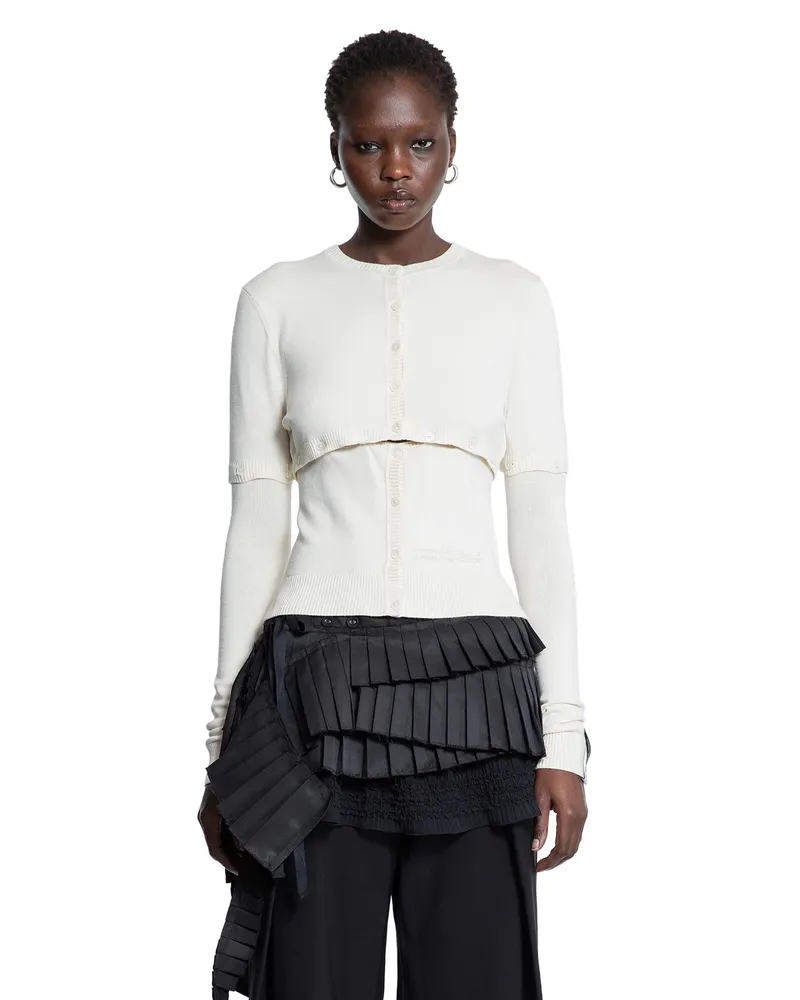 Rokh Multi-Button Layer Effect Cardigan Off-white
