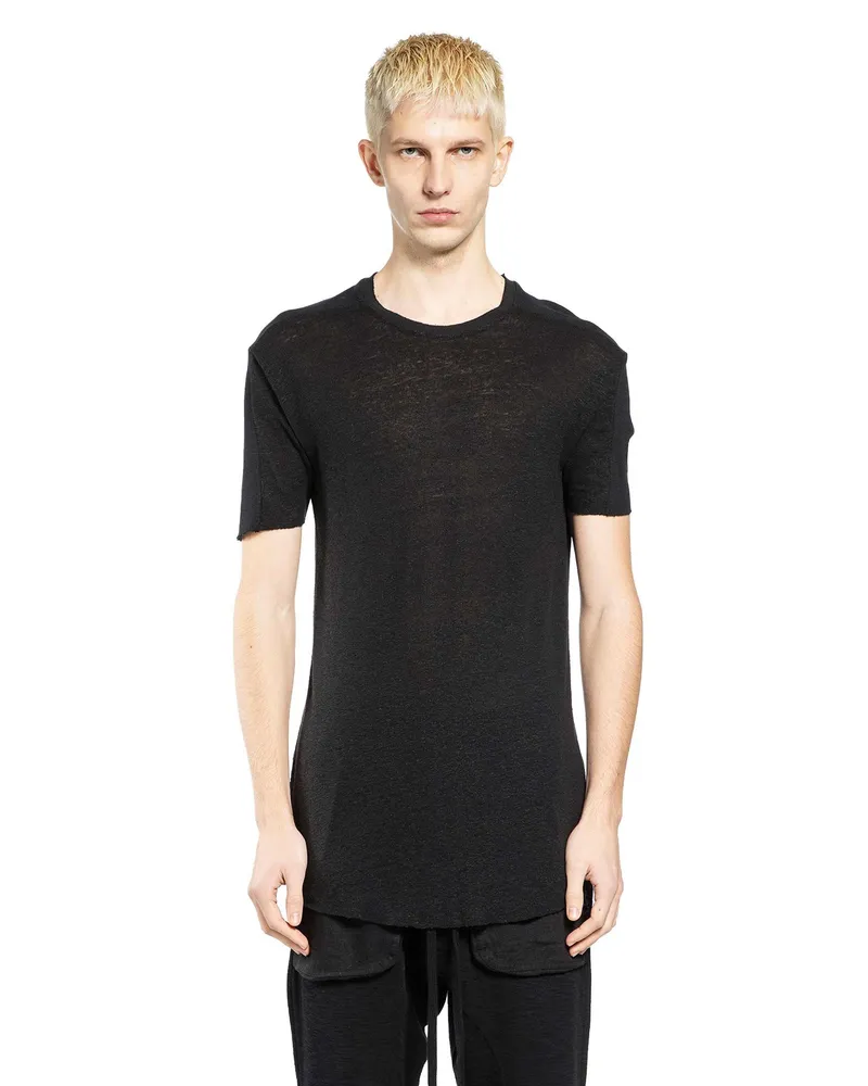 THOM KROM Spliced Viscose Linen T-Shirt White