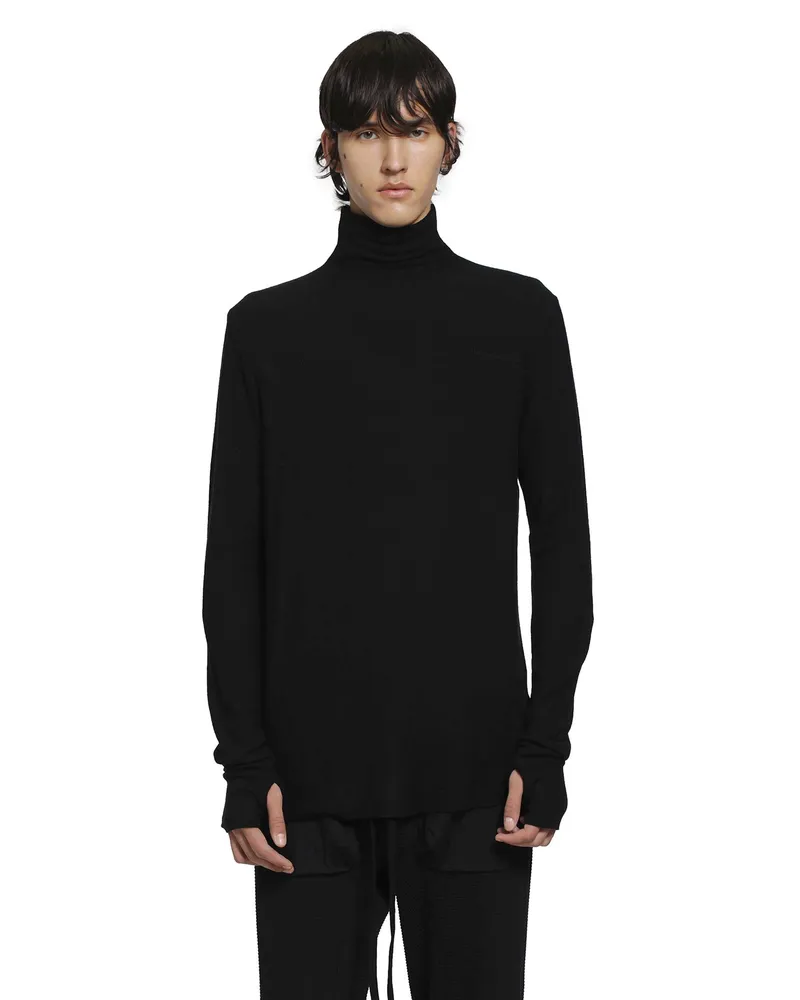 THOM KROM Roll Neck Long Sleeve T-Shirt Black