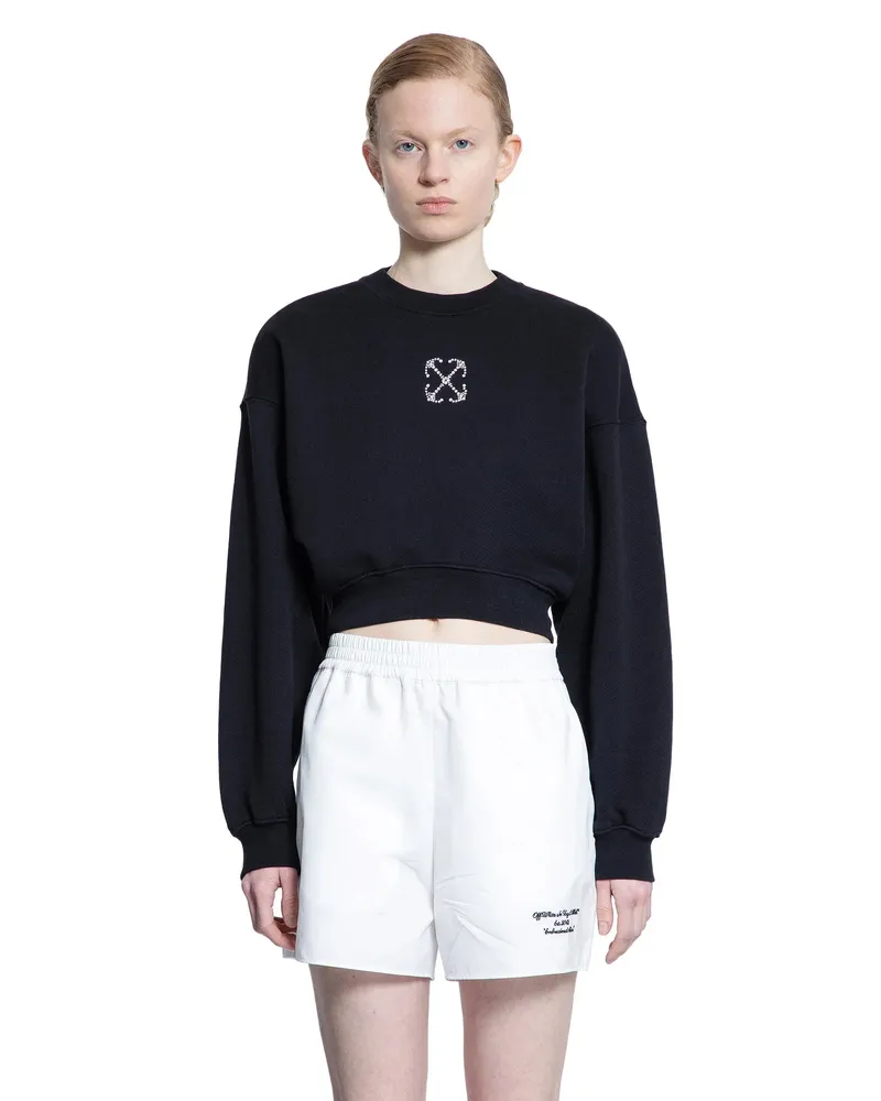 OFF-WHITE Arrow Jewels Cropped Sweatshirt Black