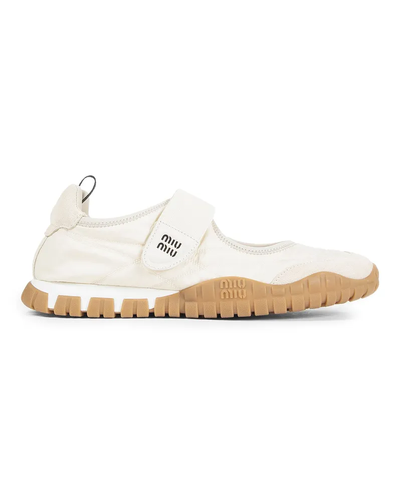 Miu Miu Tyre Ballerina Sneakers Beige
