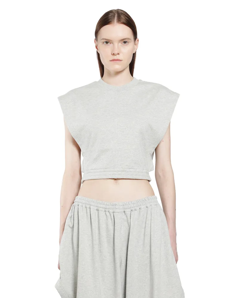 Alaïa Fleece Jersey Top Grey