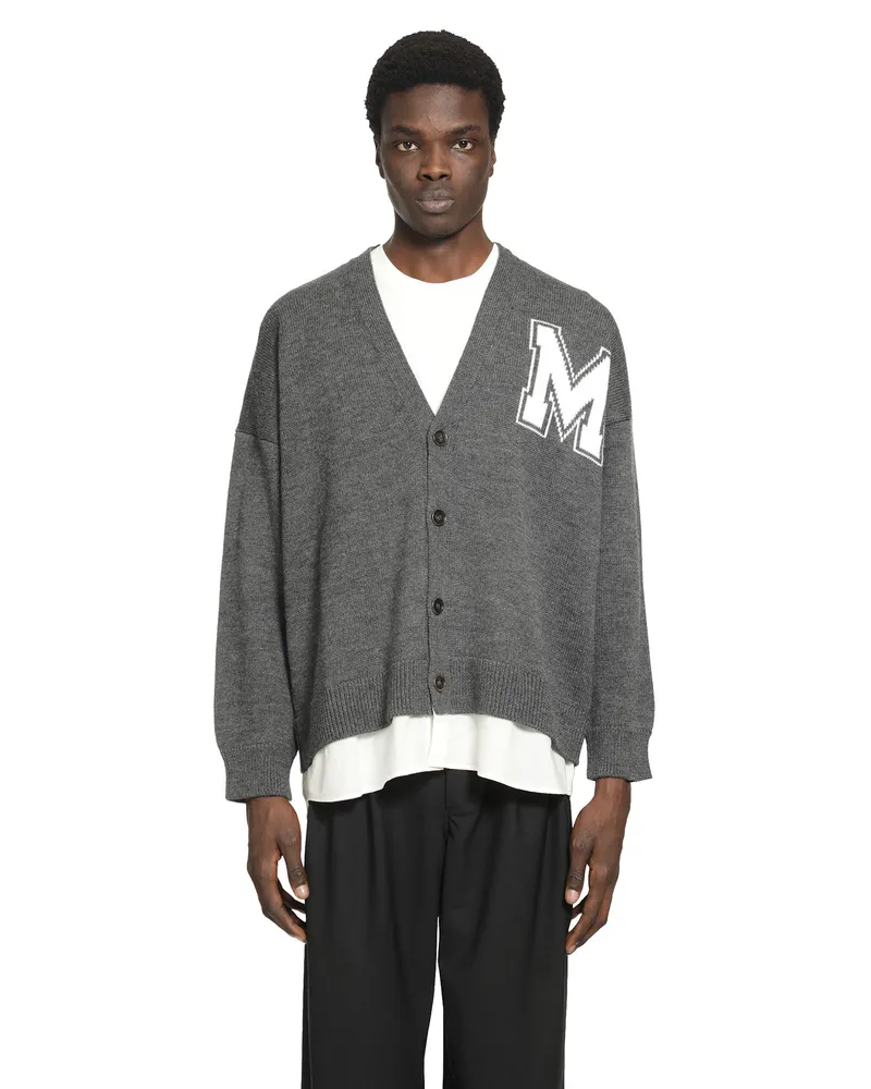 Maison Margiela Two-In One Knit Cardigan Grey