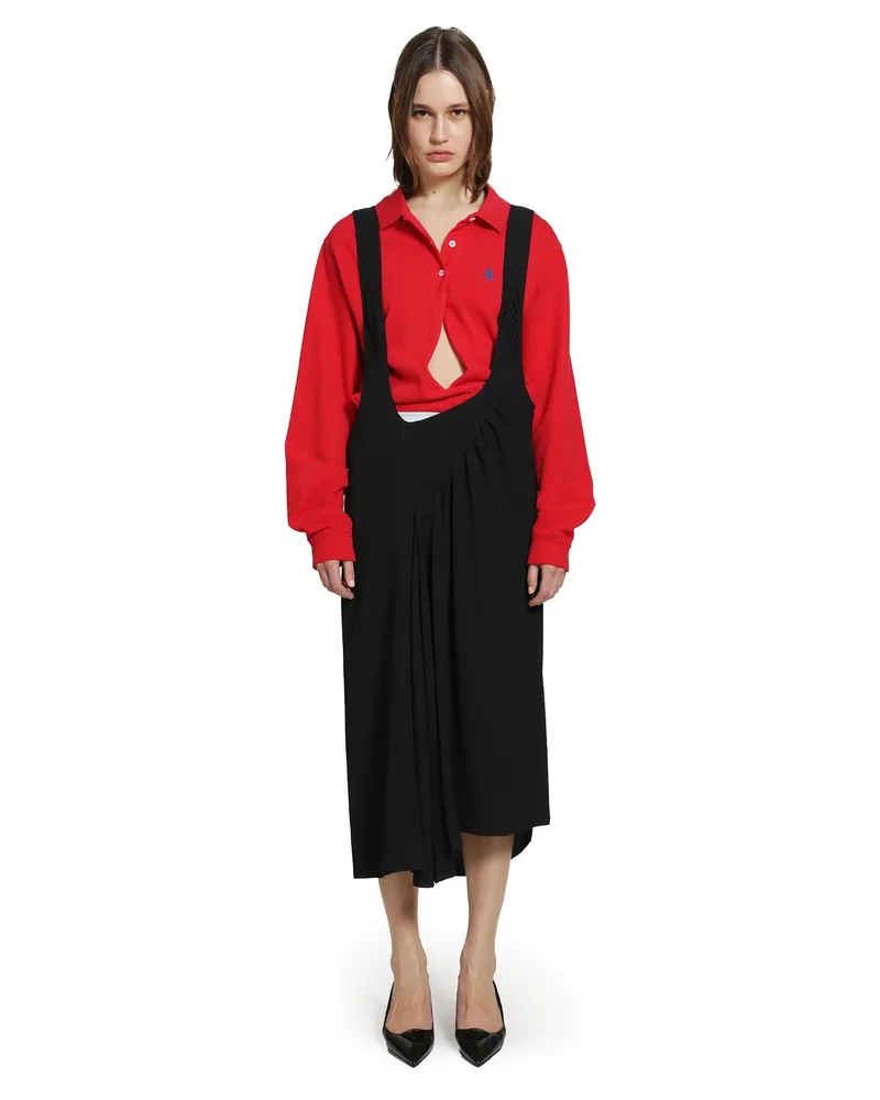 Prada Satin Sablé Dress With Suspenders Black