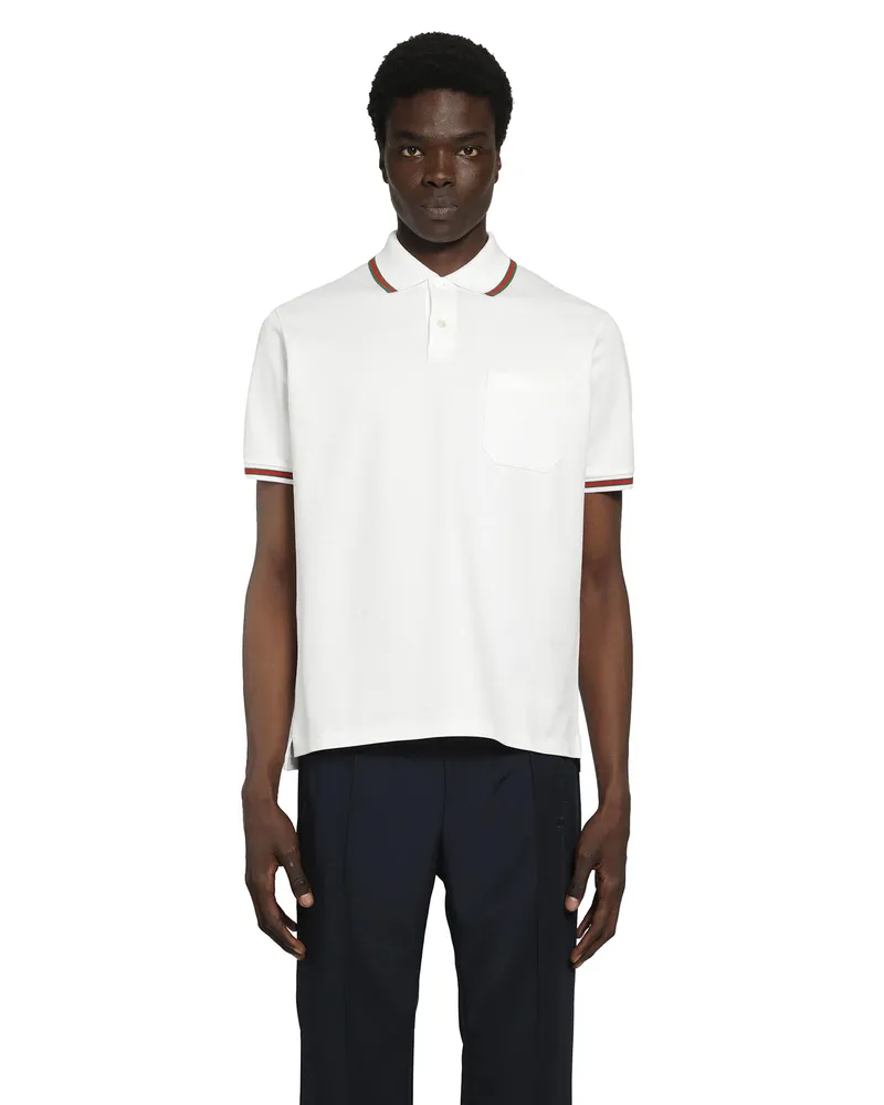 Gucci Cotton Piqué Polo Shirt White