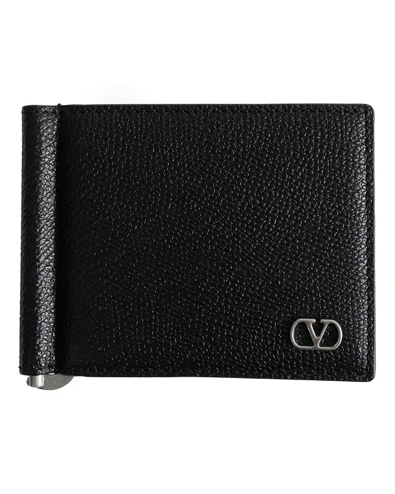 Valentino Garavani VLogo Grainy Leather Wallet Black