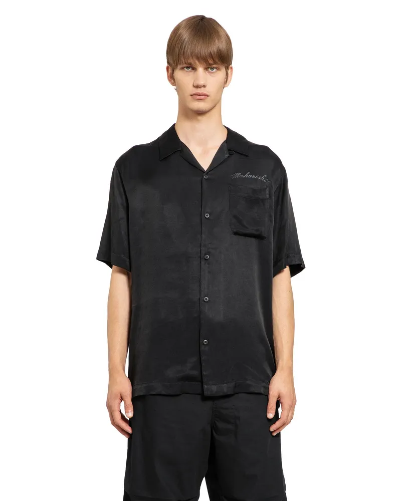 maharishi Tiger Dragon Camp Collar Shirt Black
