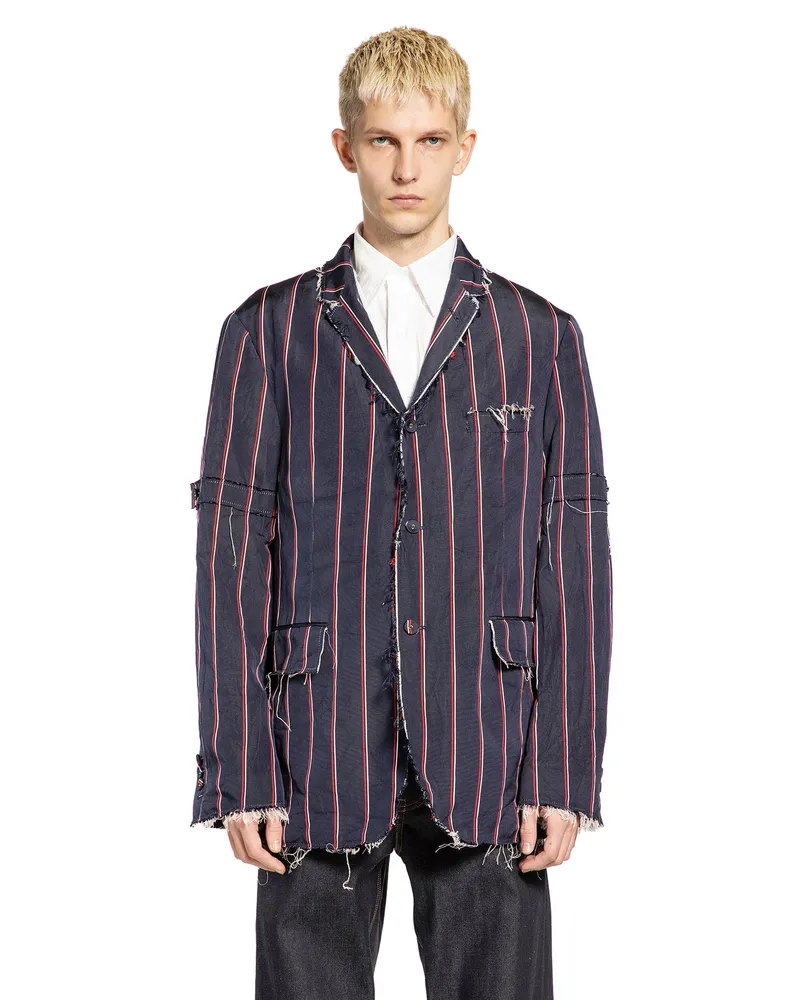 Thom Browne Stripe Mogador Blazer Blue