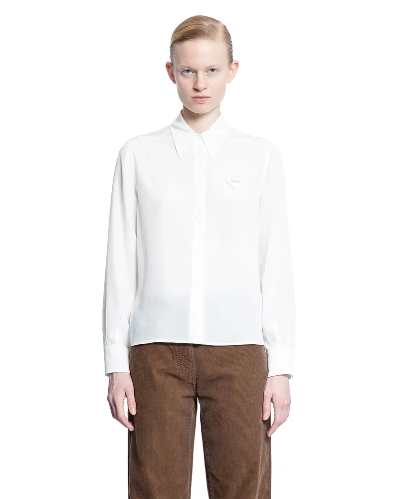 Prada Crêpe De Chine Shirt White