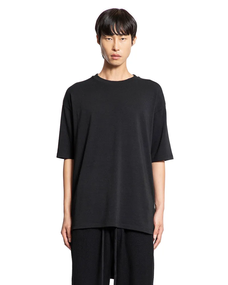 THOM KROM Stretch Cotton Modal Jersey T-Shirt Black