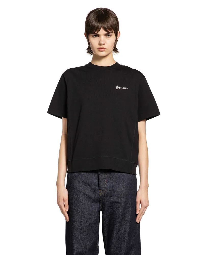 Moncler Embossed Logo Cotton T-Shirt Black
