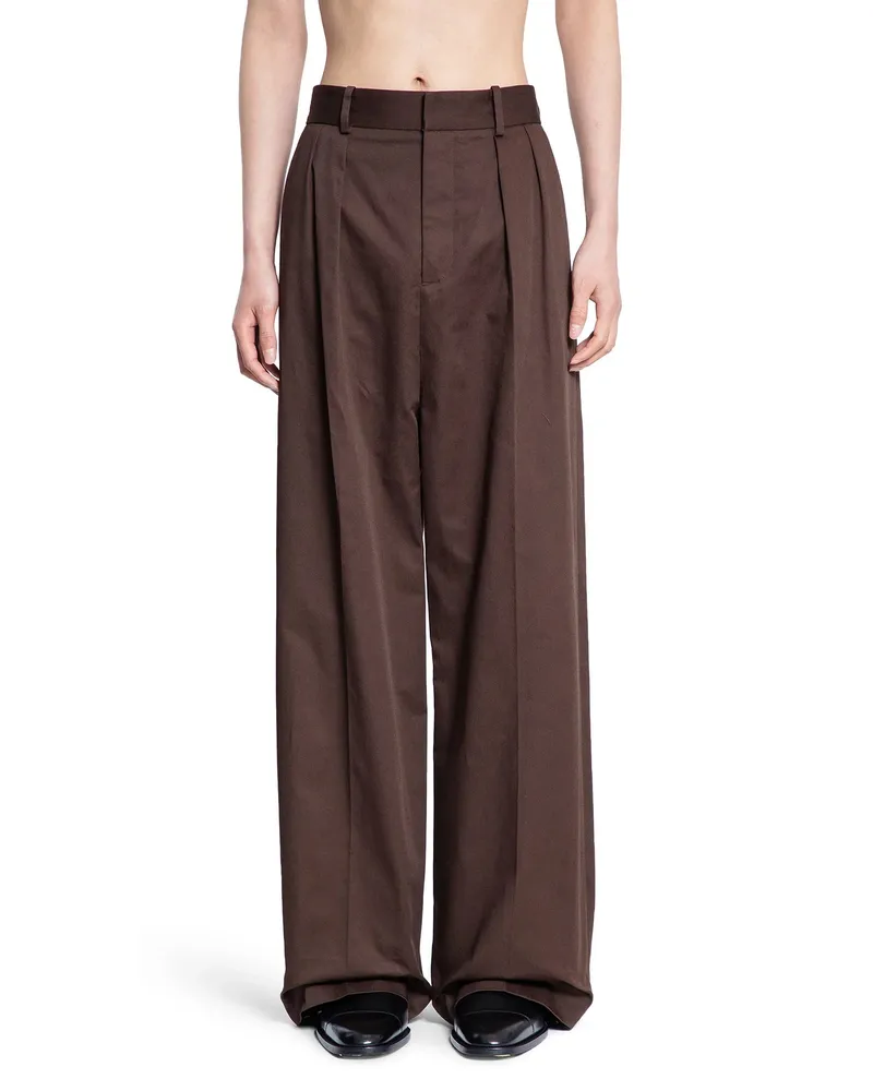 Loewe Pleated Trousers Brown