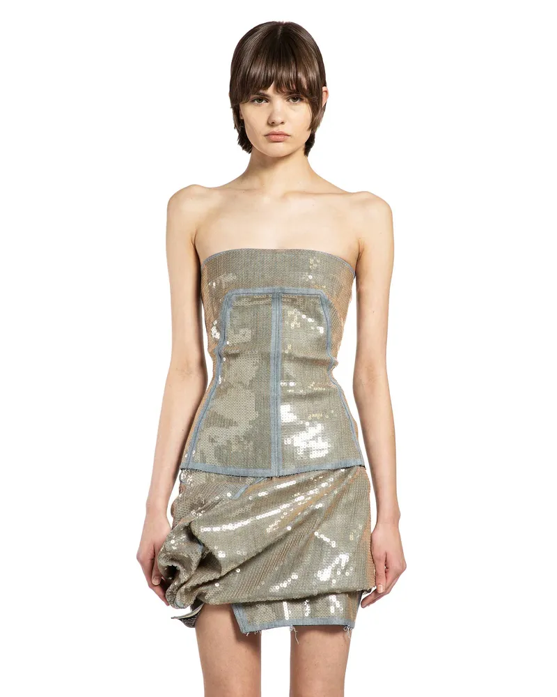 Rick Owens Temple Bustier Top Blue