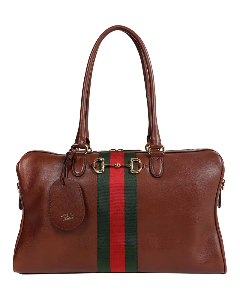 Gucci Borsetto Large Boston Bag Brown