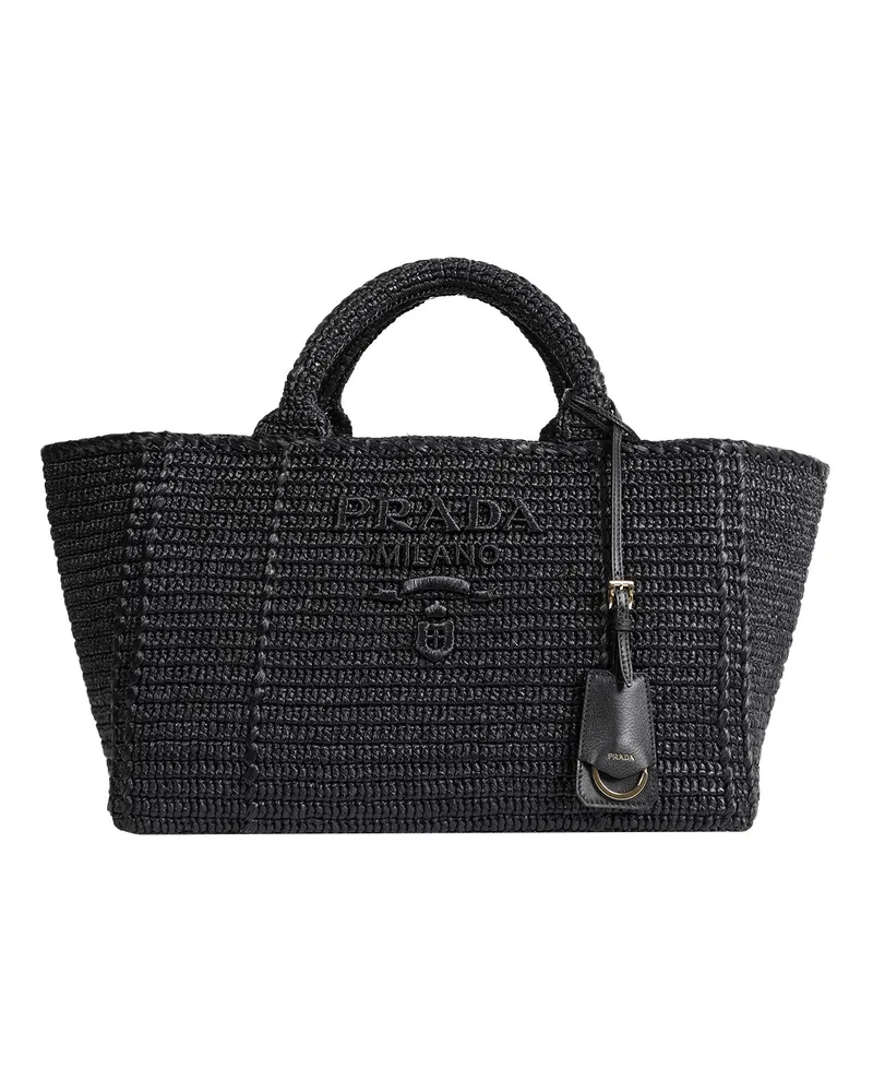 Prada Large Crochet Top Handle Bag Black