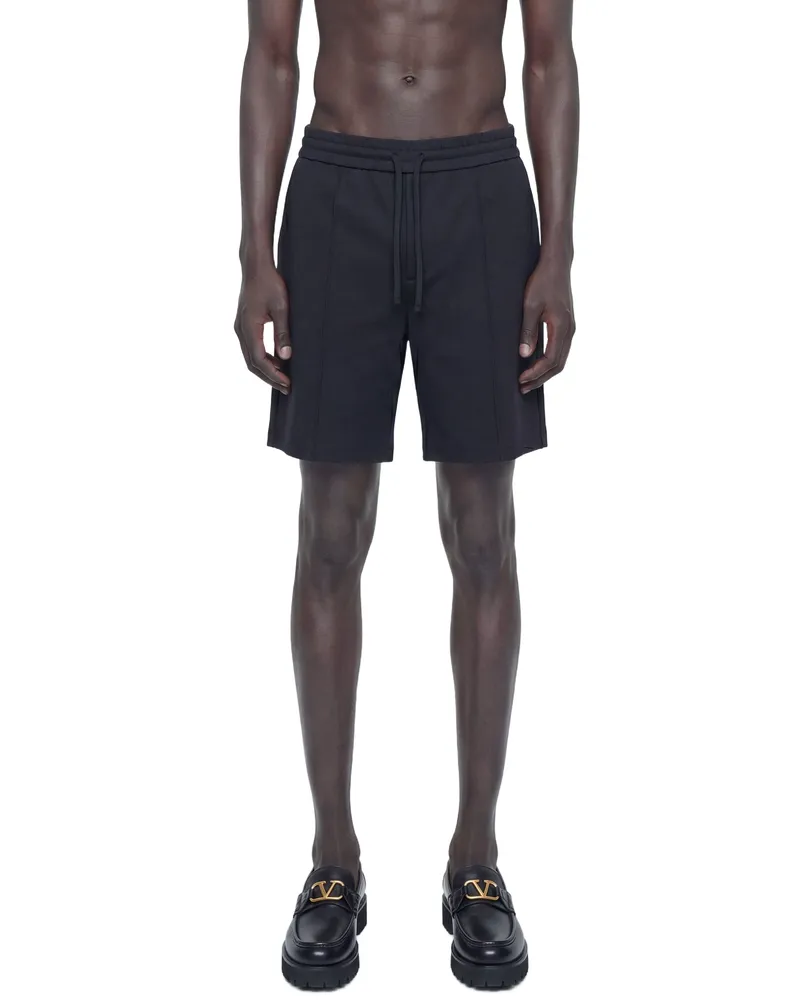 Valentino Garavani Cotton Jersey Shorts Black