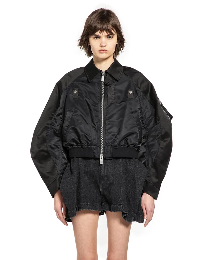 Sacai Cotton Chino x Nylon Twill Blouson Black