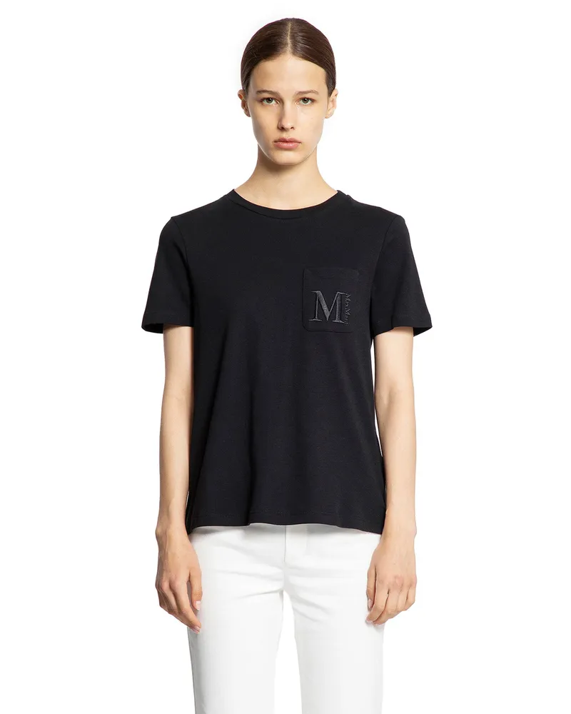 Max Mara Cotton Jersey Pocket T-Shirt Black