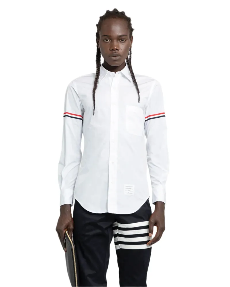 Thom Browne Poplin RWB Armband Shirt White