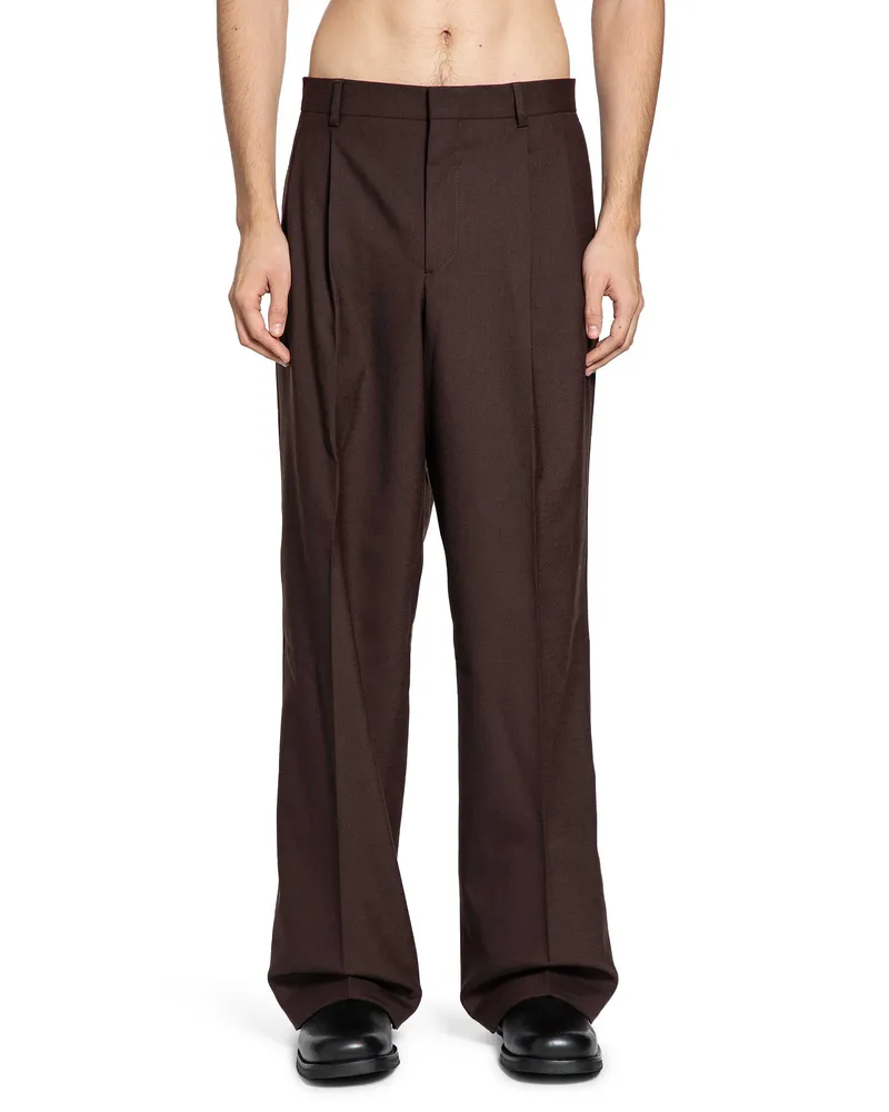 Sunflower Wide Pleated Trousers Brown