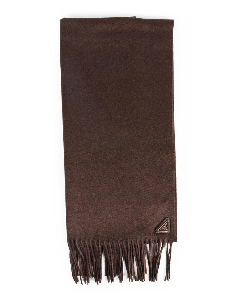 Prada Silk and Cashmere Scarf Brown