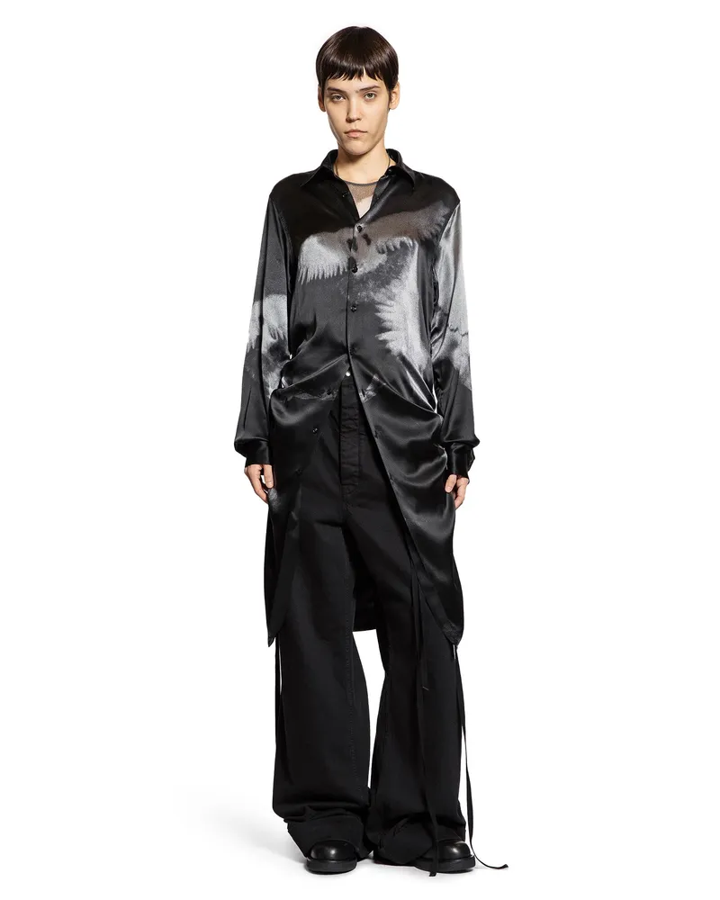 Ann Demeulemeester Rada Printed High-Comfort Shirt Black