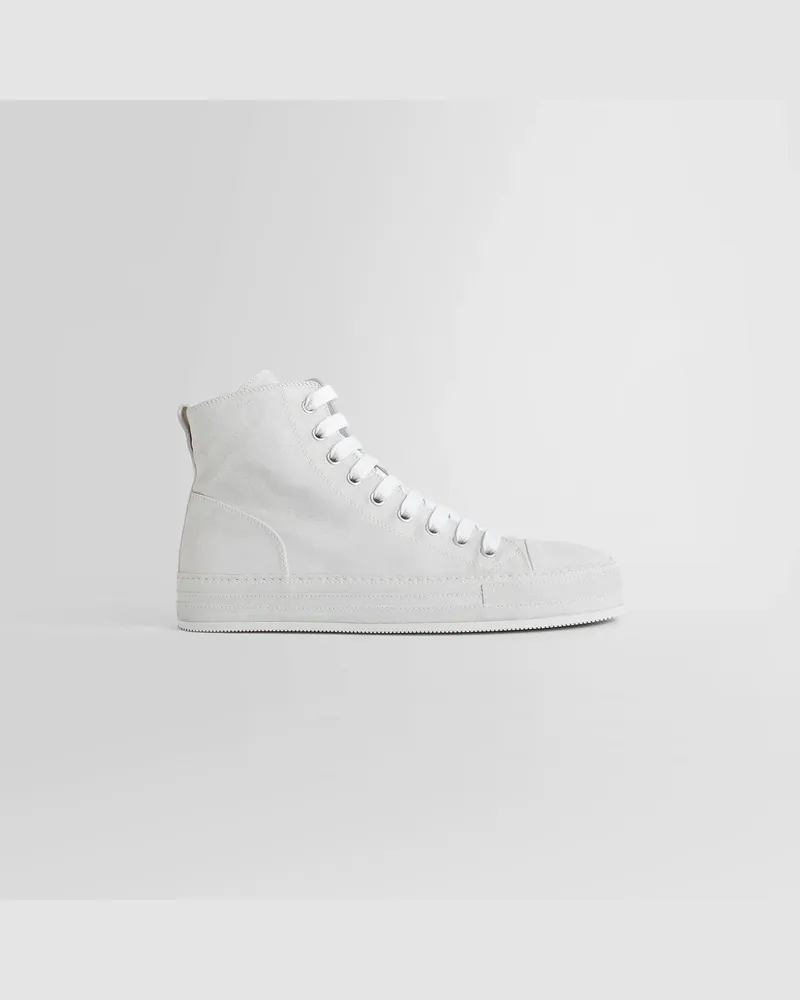Ann Demeulemeester Crosta Painted Raven High-Top Sneakers White