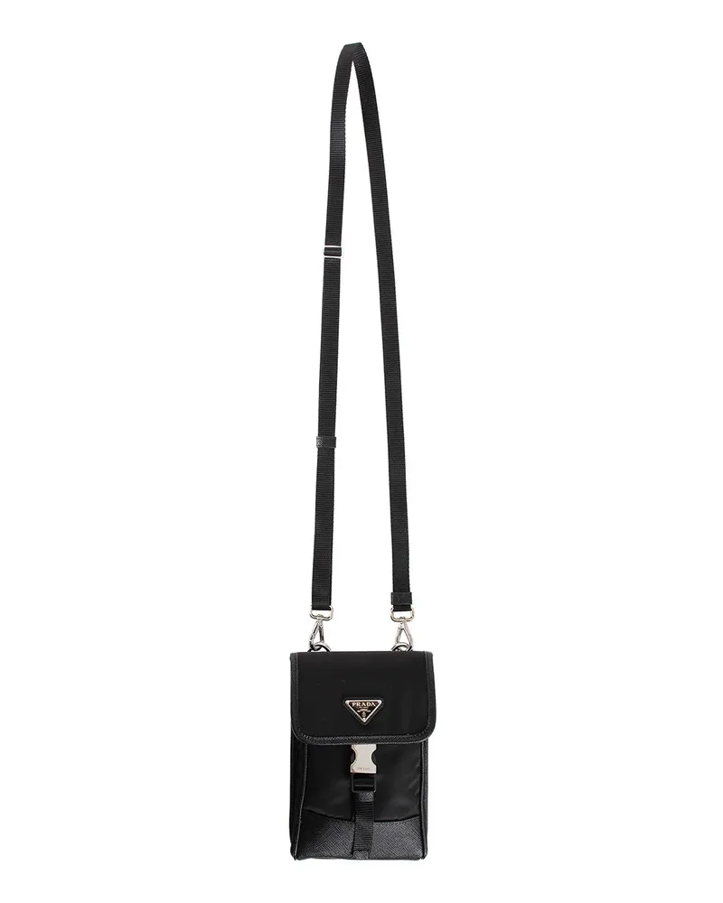Prada Re-Nylon And Saffiano Leather Smartphone Case Black