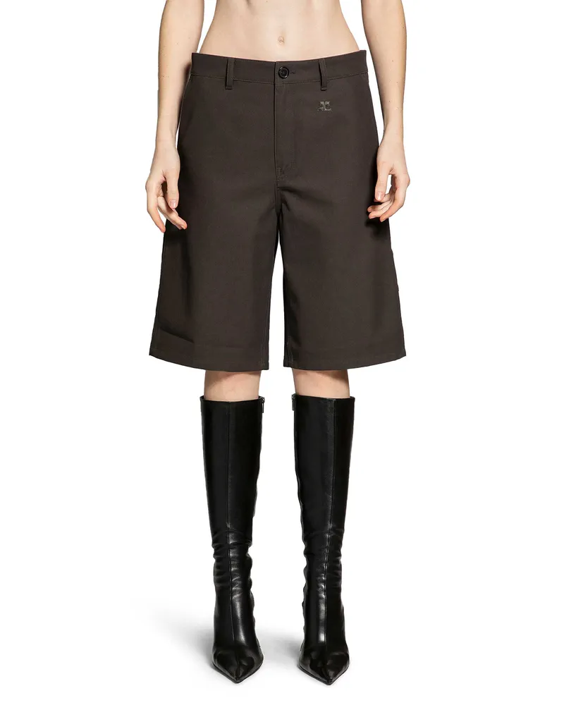 Courrèges Hammer Cotton Shorts Grey