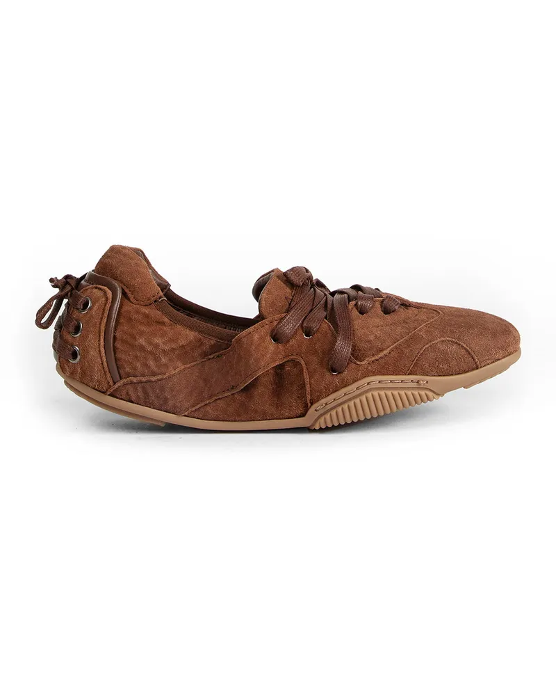 Acne Studios Lace-Up Suede Shoes Brown