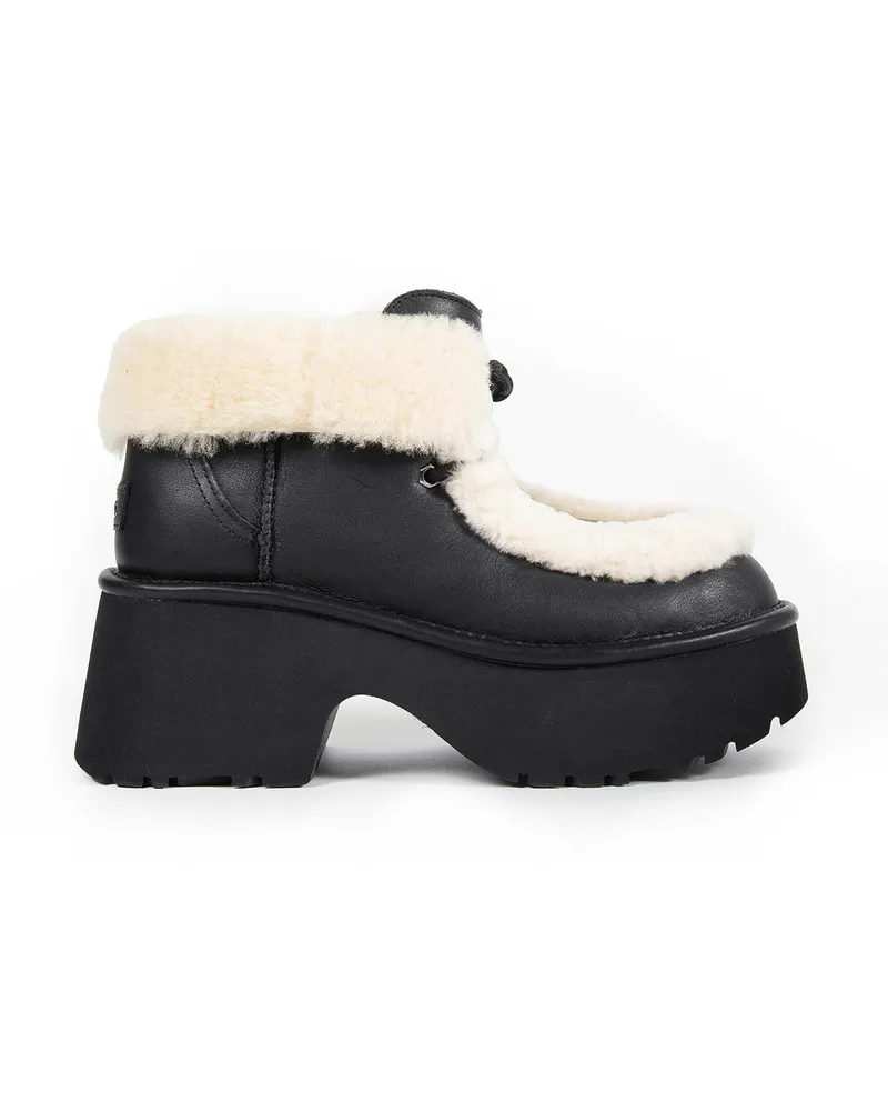 UGG Classic Esmee Leather Lace Up Boot Black&white