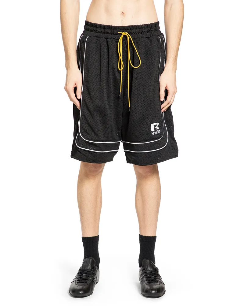 RHUDE Baggy Mesh Basketball Shorts Black