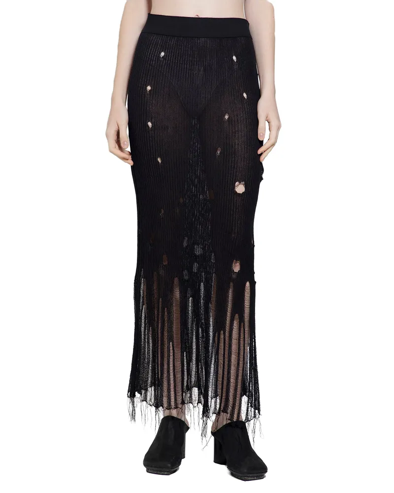 Uma Wang Shredded Skirt Black