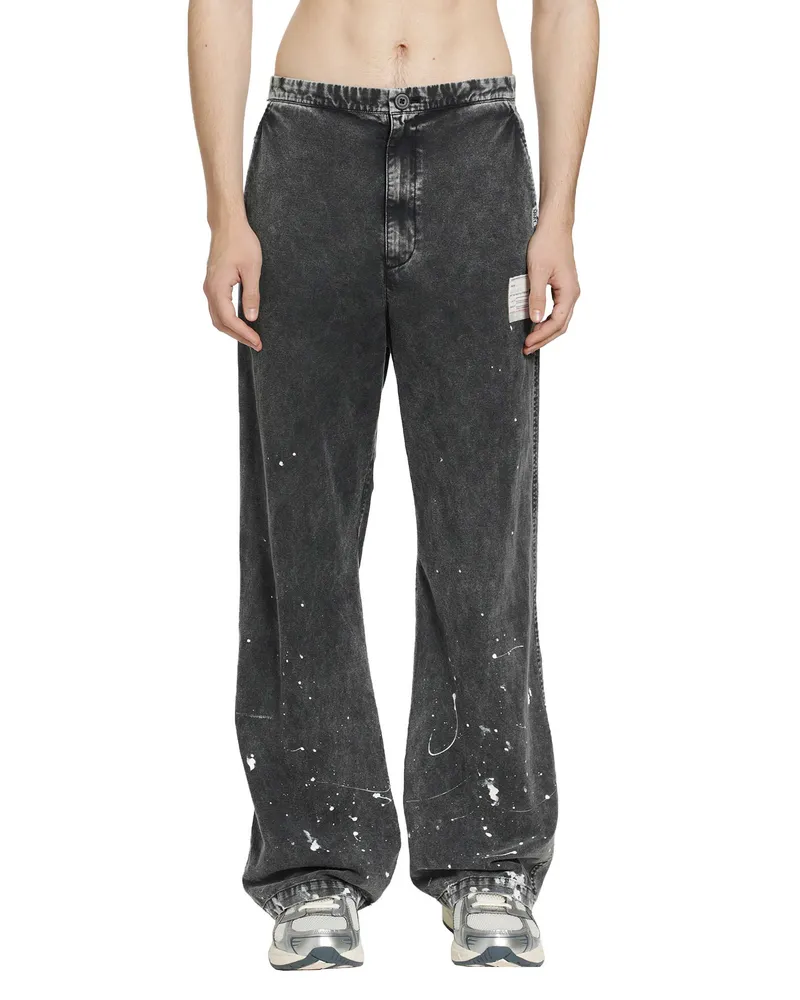 MIHARAYASUHIRO Distressed Cotton Linen Pants Black