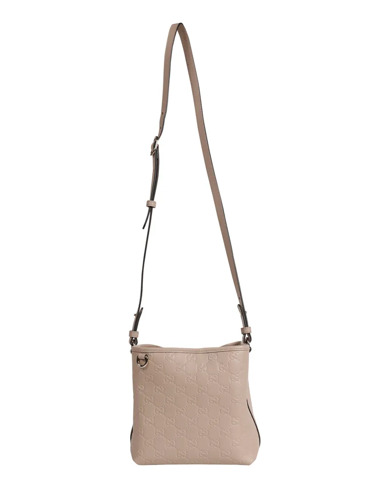 Gucci GG Emblem Small Bucket Bag Beige