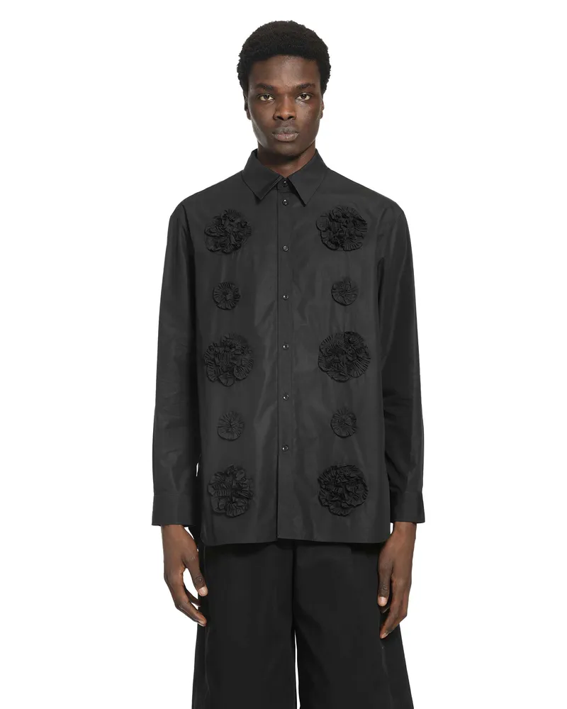 Simone Rocha Frill Flower Easy Shirt Black