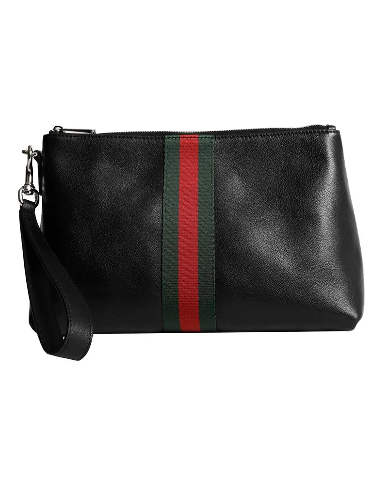 Gucci Web Trademark Medium Pouch Black