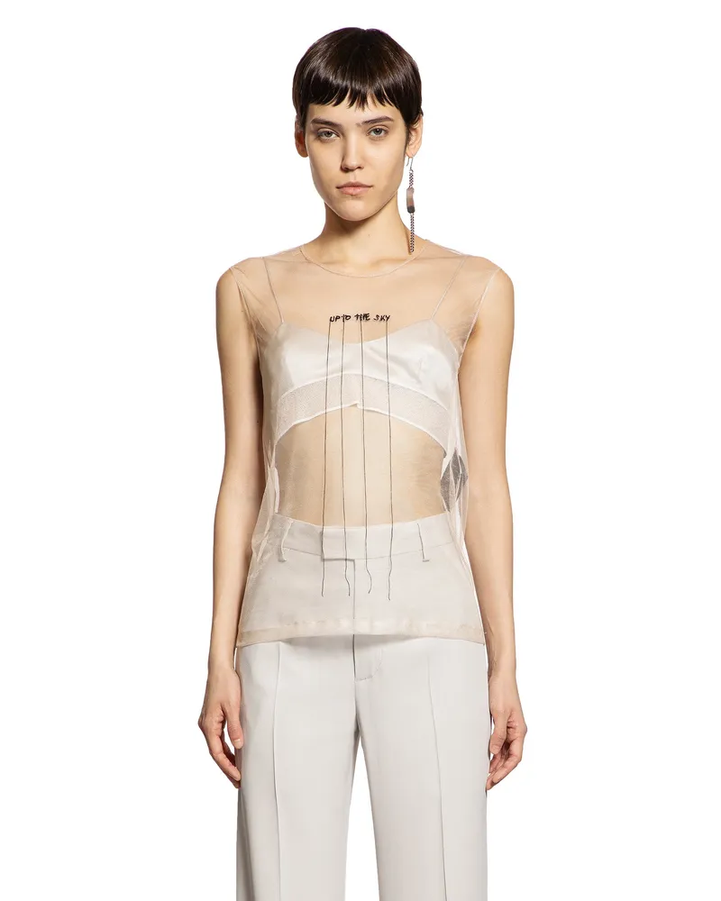 Ann Demeulemeester Up To The Sky'' Biba Sleeveles Top Beige