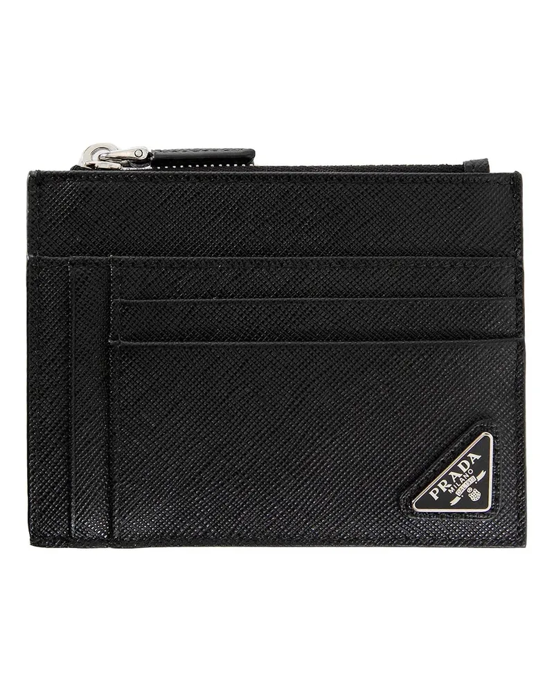 Prada saffiano leather card holder Black