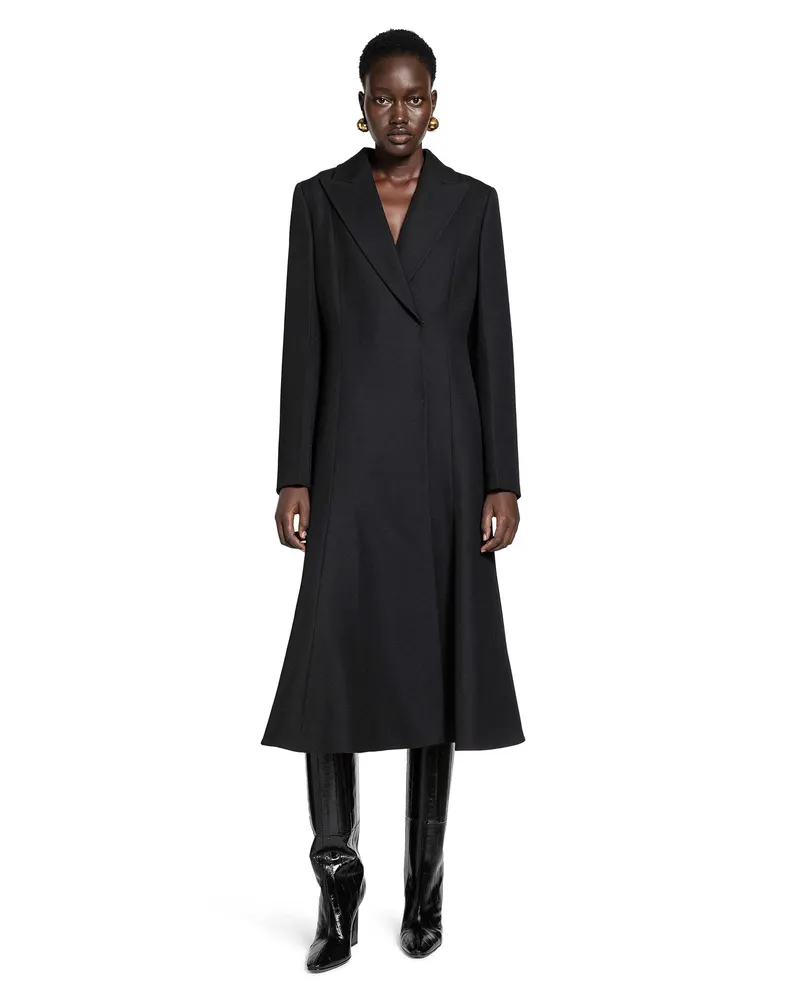 Fendi Grain de Poudre Wool Coat Black