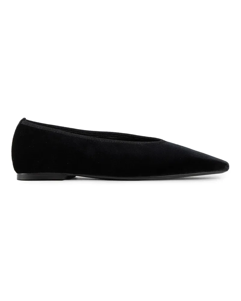 Totême Ballerine in velluto minimaliste Black