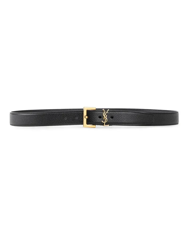 Saint Laurent Cassandre logo belt Black