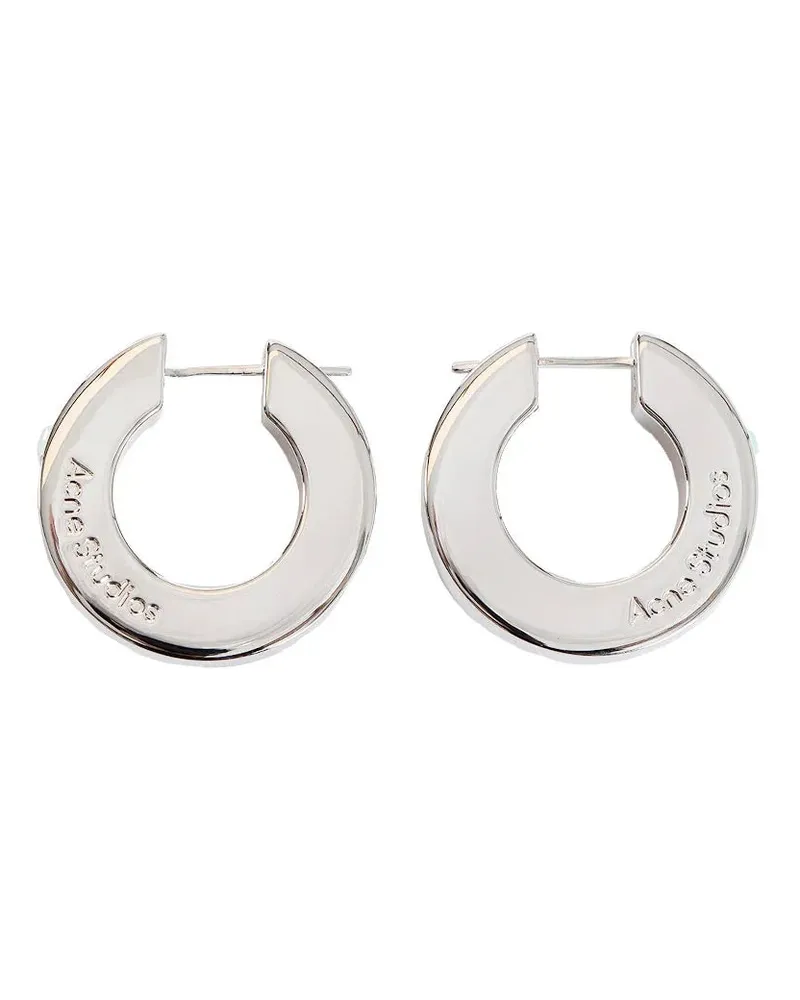 Acne Studios Crystal hoop earrings Silver