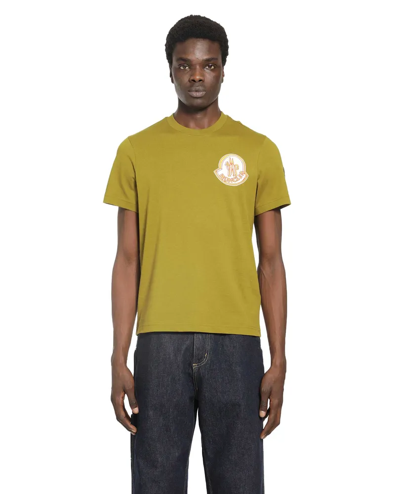 Moncler Logo Cotton T-Shirt Green