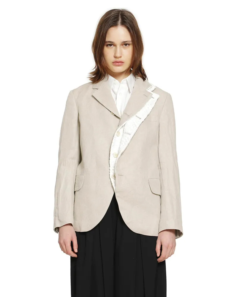 Comme des Garçons Deconstructed Linen Blazer Beige