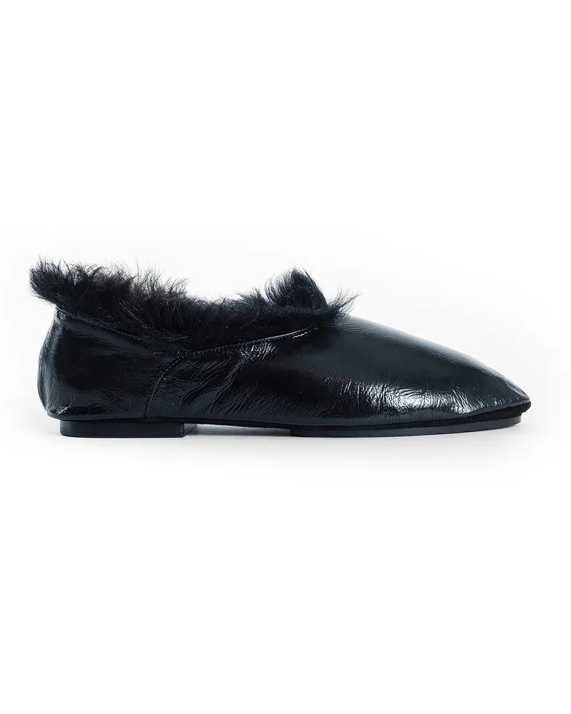 Jil Sander Deerskin flat Slippers Black