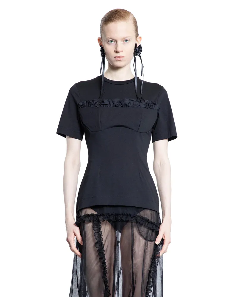 Simone Rocha T-shirt con reggiseno a balconcino Black