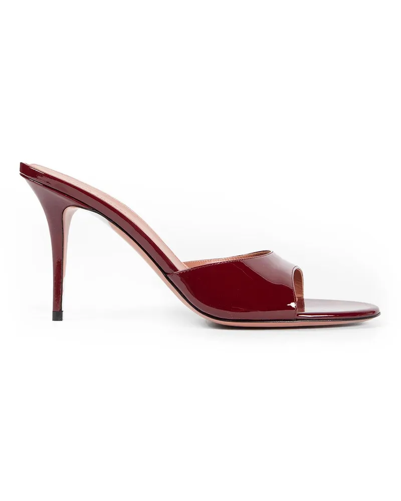 Amina Muaddi Elodie Patent Slippers 90 Red